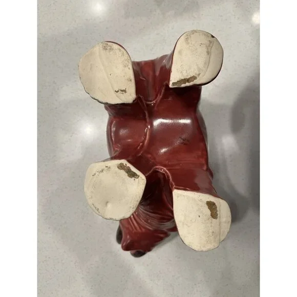 Vintage Ceramic Large Elephant Planter Colorful Made in Japan Pottery Burgundy - Picture 14 of 16